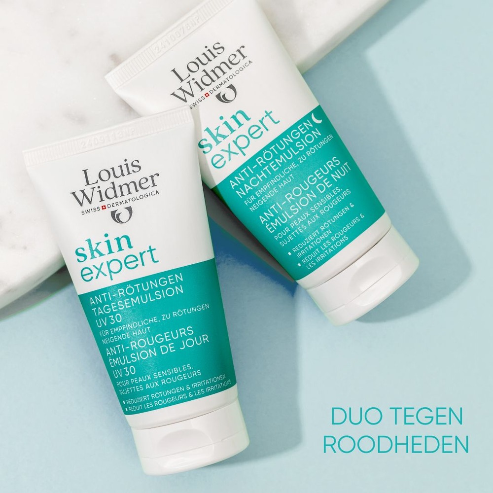 Louis Widmer Skin Expert Anti-Roodheid Nachtemulsie Zonder Parfum 50ml