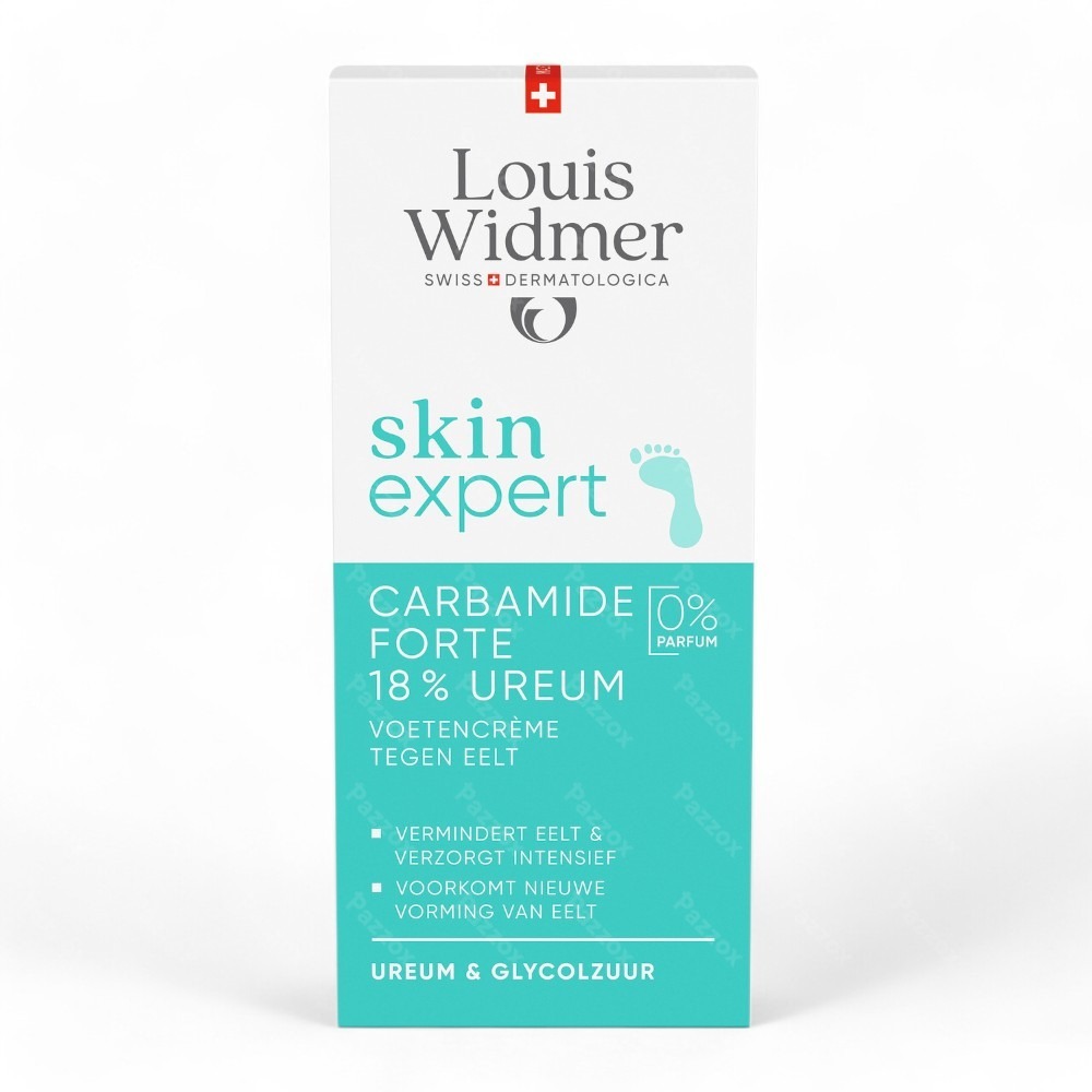 Louis Widmer Skin Expert Carbamide Forte 18% Ureum Voetencrème Tegen Eelt Zonder Parfum 50ml