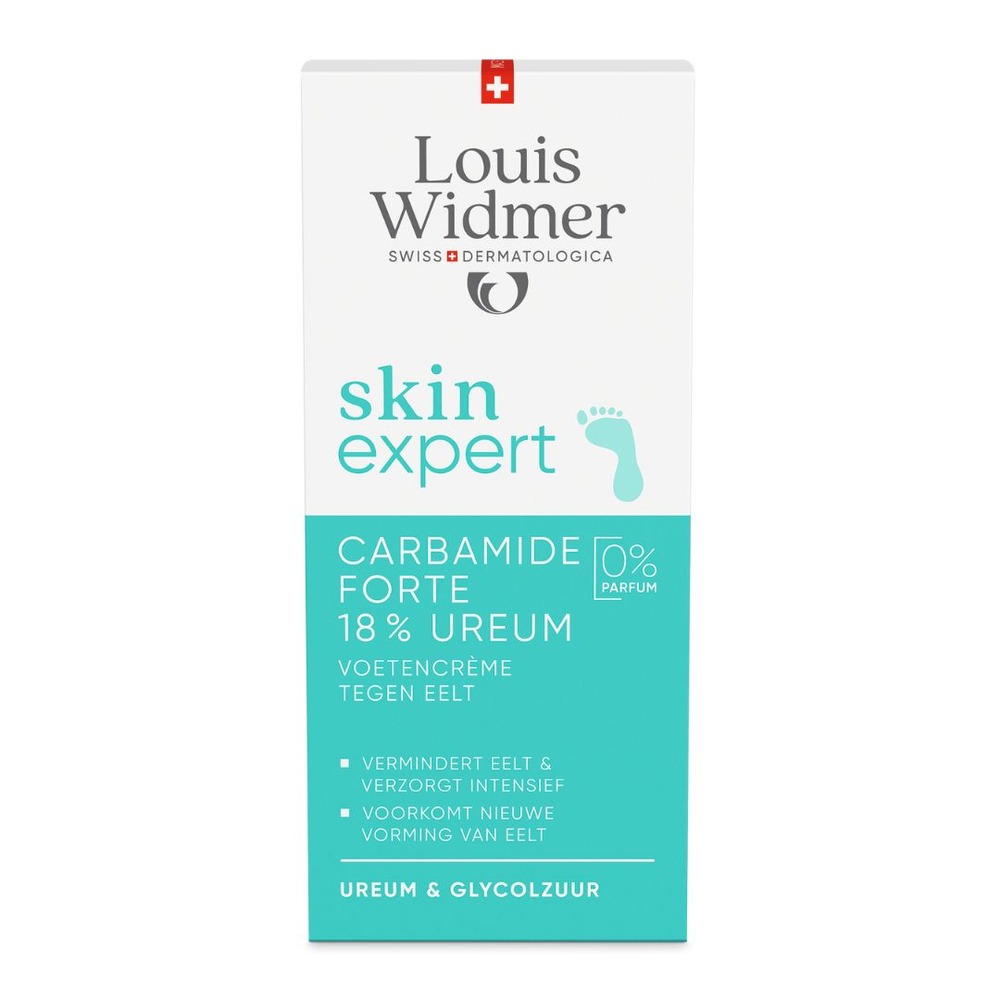 Louis Widmer Skin Expert Carbamide Forte 18% Ureum Voetencrème Tegen Eelt Zonder Parfum 50ml