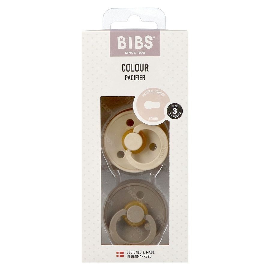 Bibs 3 Fopspeen Duo Vanilla&dark Oak