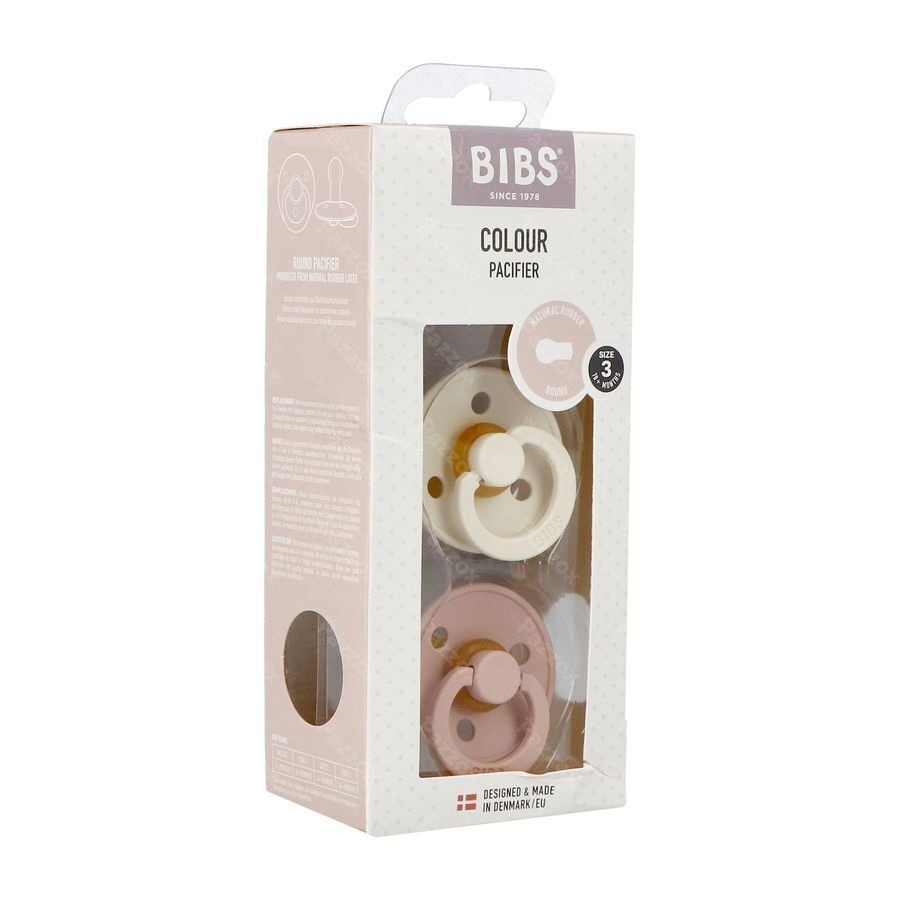 Bibs 3 Fopspeen Duo Ivory&blush