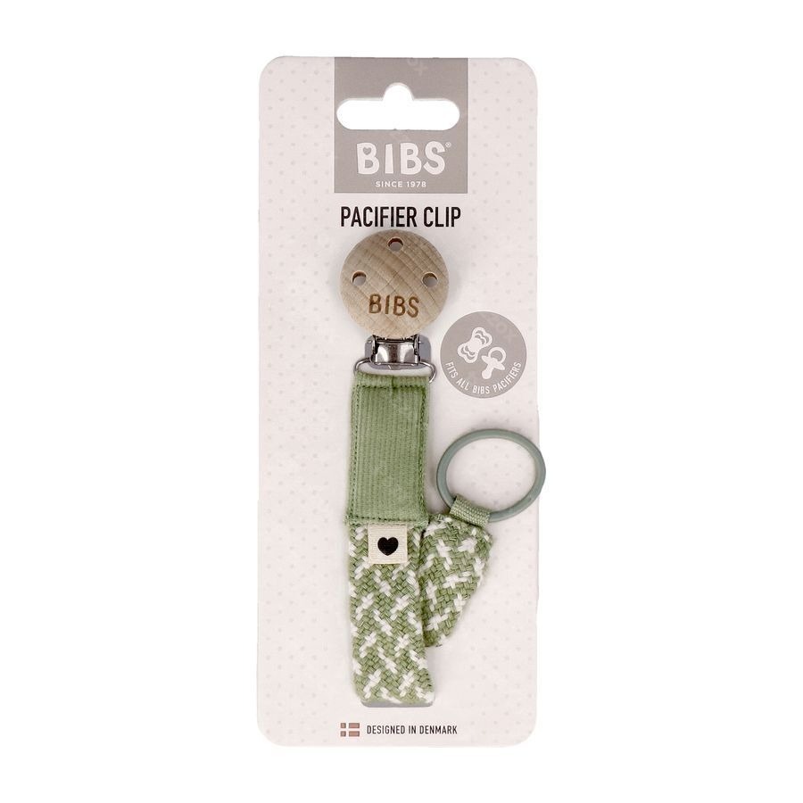 Bibs Fopspeenketting Braided Sage&ivory