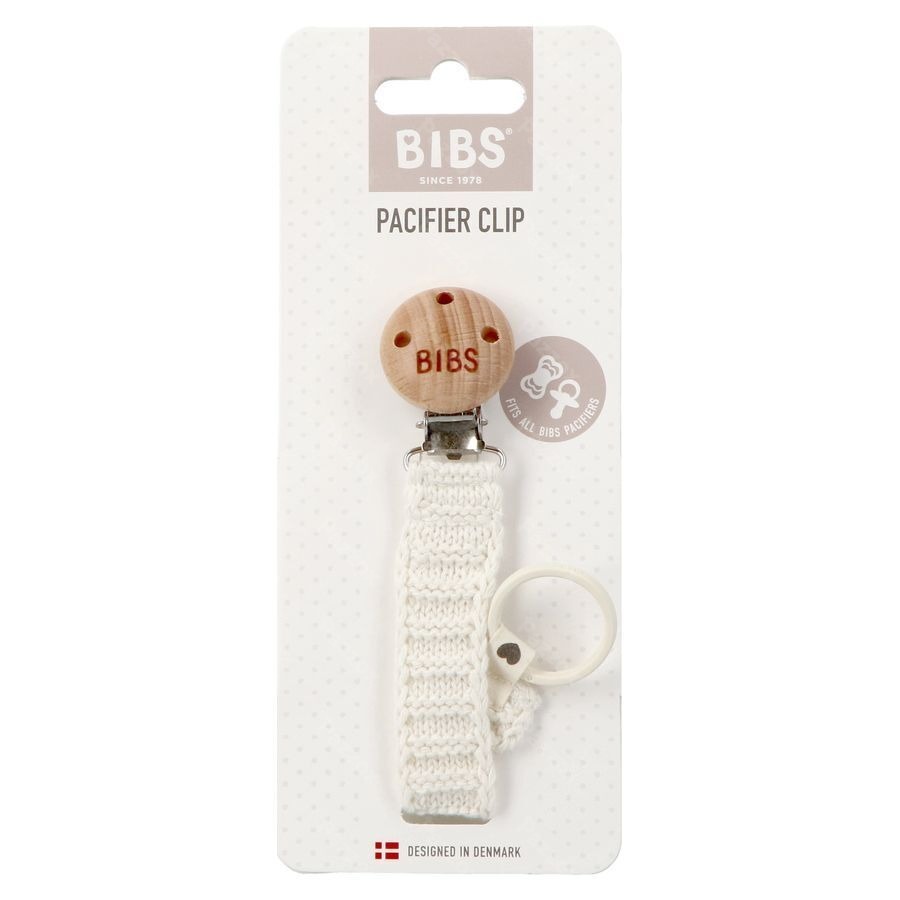 Bibs Fopspeenketting Knitted Ivory