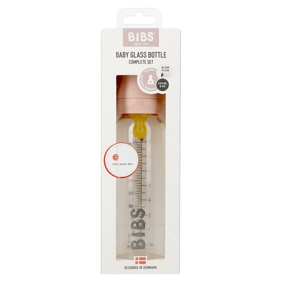 Bibs Zuigfles Glas 225ml Complete Set Blush