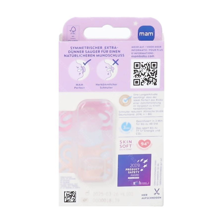 Mam Perfect Night Fopspeen Silic.pure 0-6m Pink 2