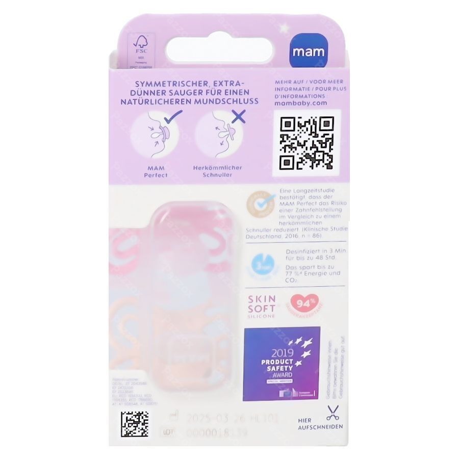 Mam Perfect Night Fopspeen Silic.pure 0-6m Pink 2