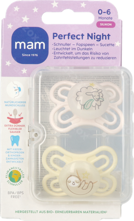 Mam Perfect Night Fopspeen Silicone pure 0-6m Uni 2