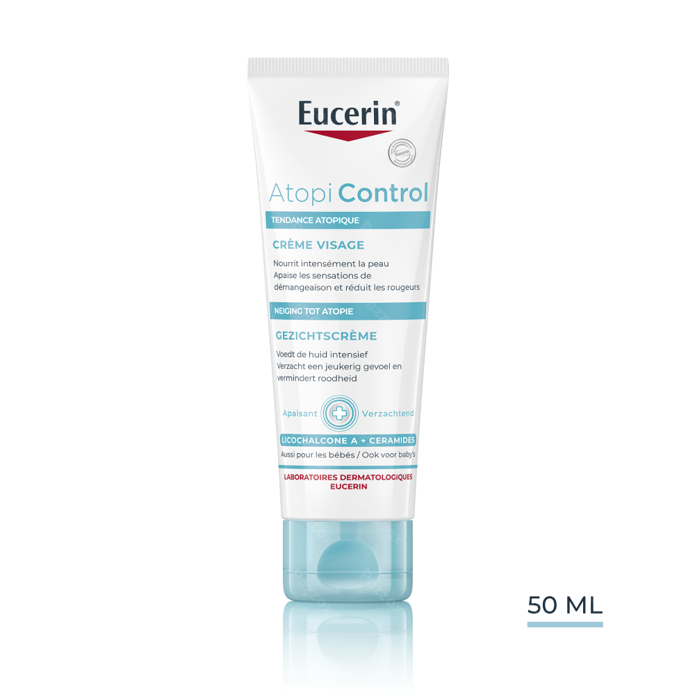 Eucerin AtopiControl Gezichtscrème Droge Huid met neiging tot Atopie Tube 50ml