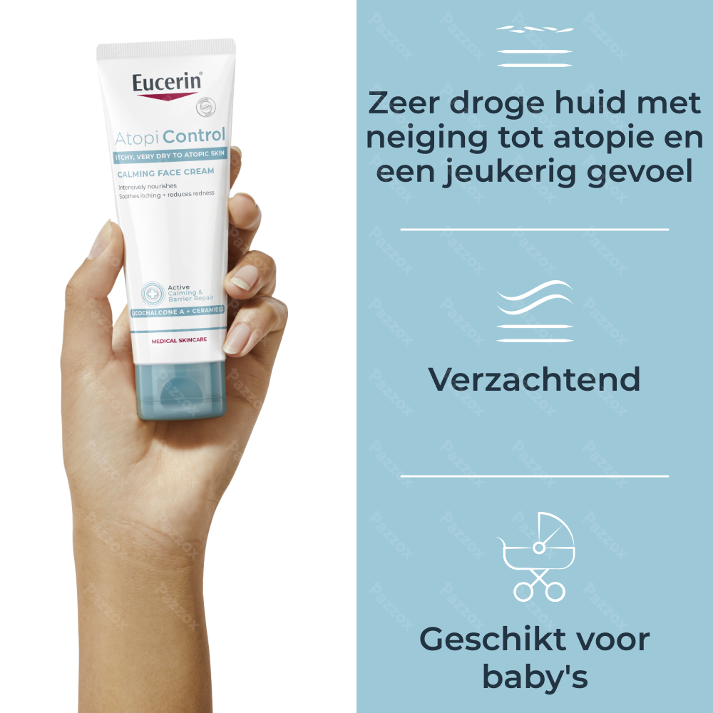 Eucerin AtopiControl Gezichtscrème Droge Huid met neiging tot Atopie Tube 50ml
