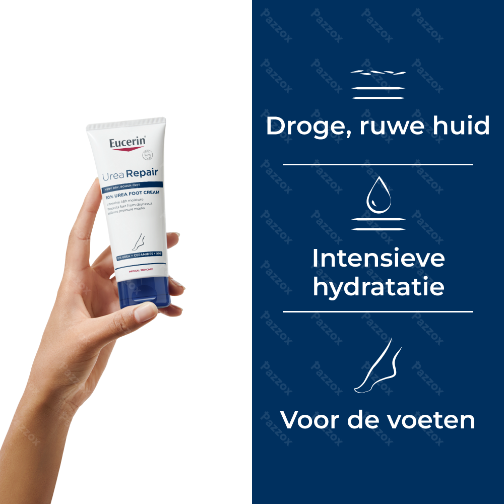 Eucerin UreaRepair 10% Urea Voetcrème Zeer Droge en Ruwe Huid Tube 100ml