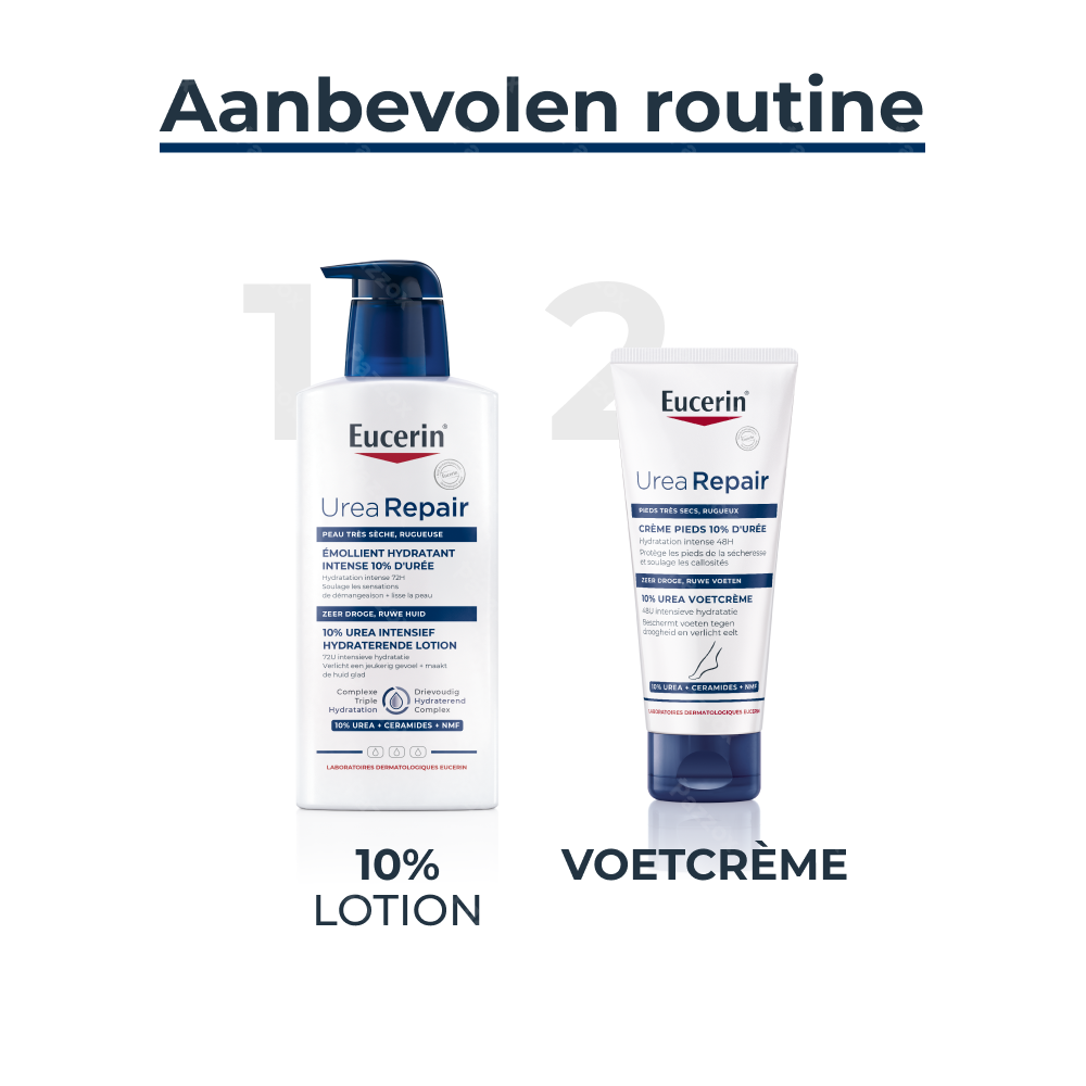 Eucerin UreaRepair 10% Urea Voetcrème Zeer Droge en Ruwe Huid Tube 100ml