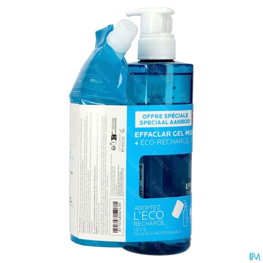 La Roche-Posay Effaclar Gel 400ml + Refill 400ml -50%