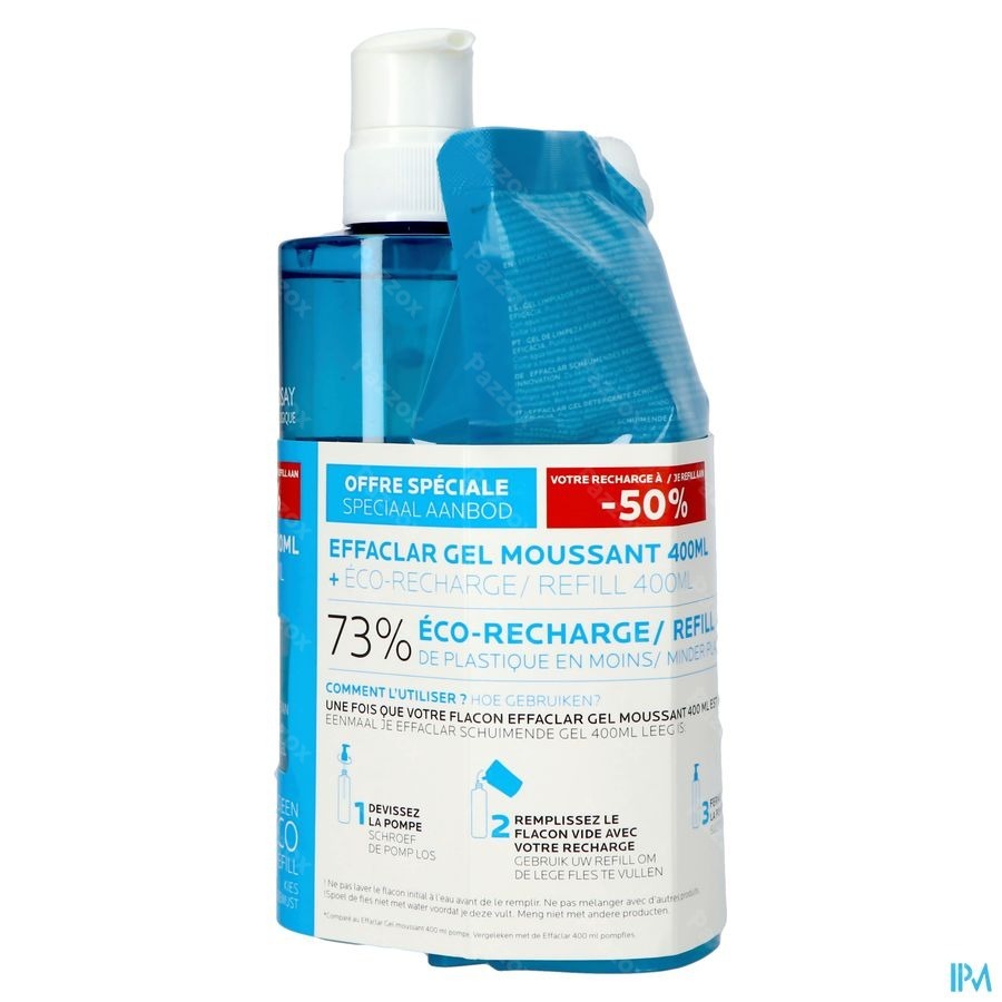 La Roche-Posay Effaclar Gel 400ml + Refill 400ml -50%
