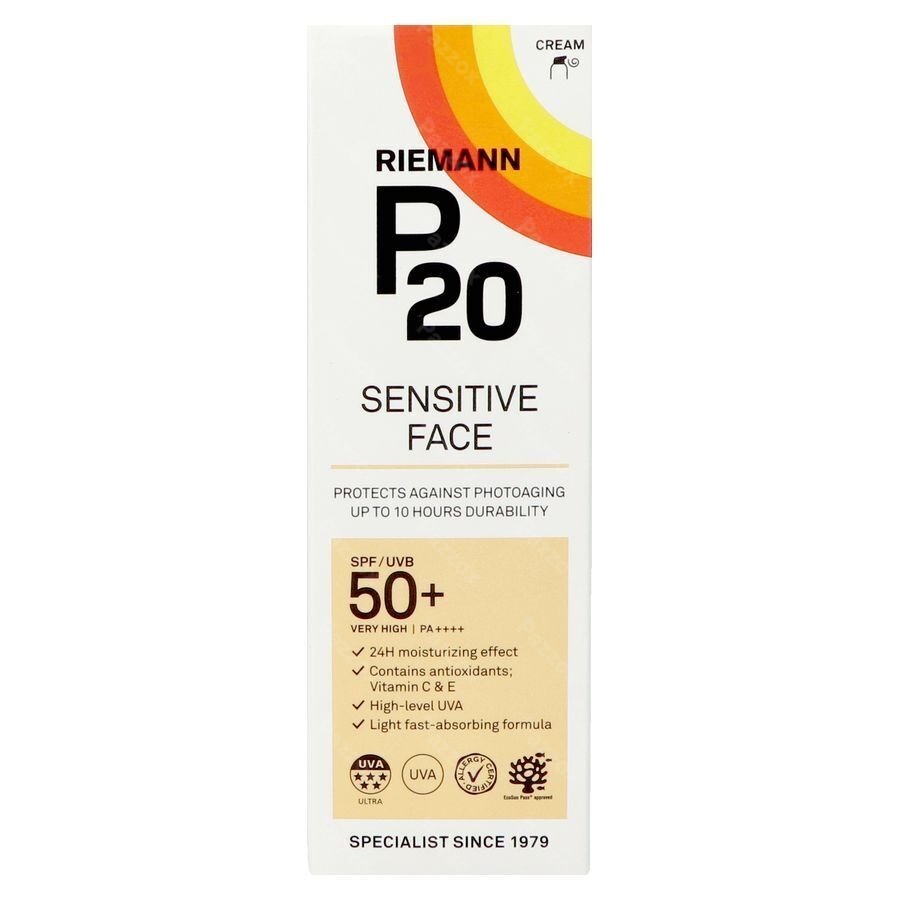 Riemann P20 Zonnecrème Sensitive Gezicht SPF50+ 50g