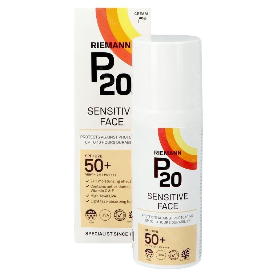 Riemann P20 Zonnecrème Sensitive Gezicht SPF50+ 50g