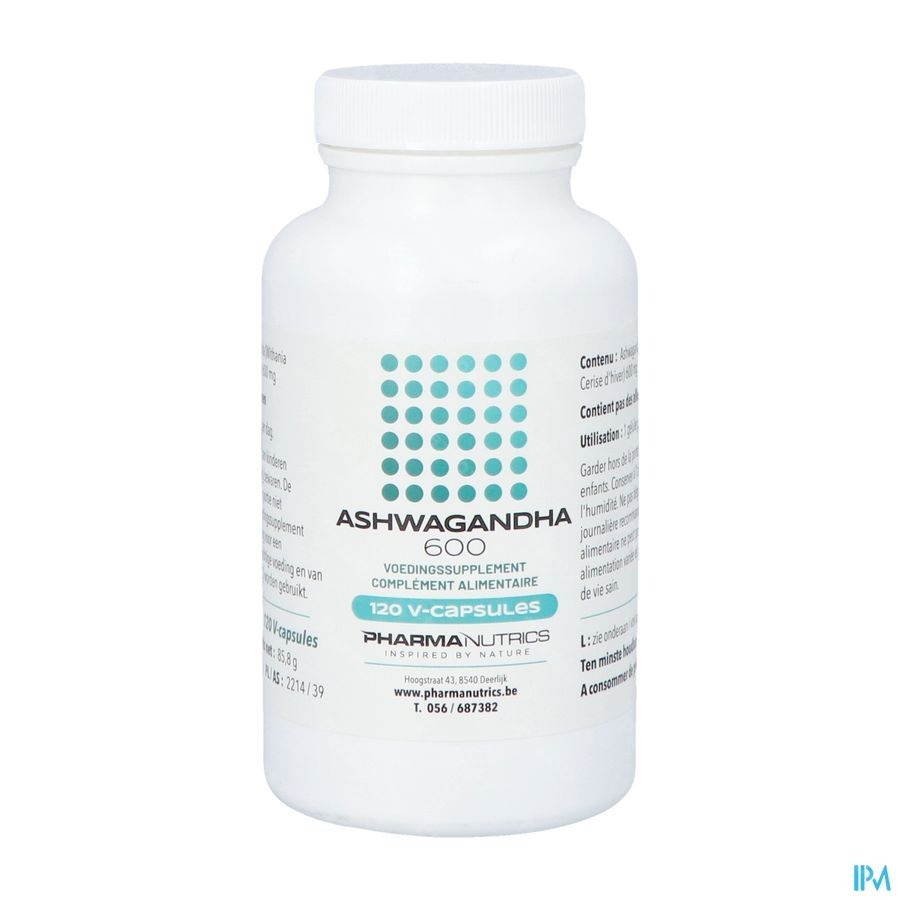 Pharmanutrics Ashwagandha 600 120 Plantaardige Capsules
