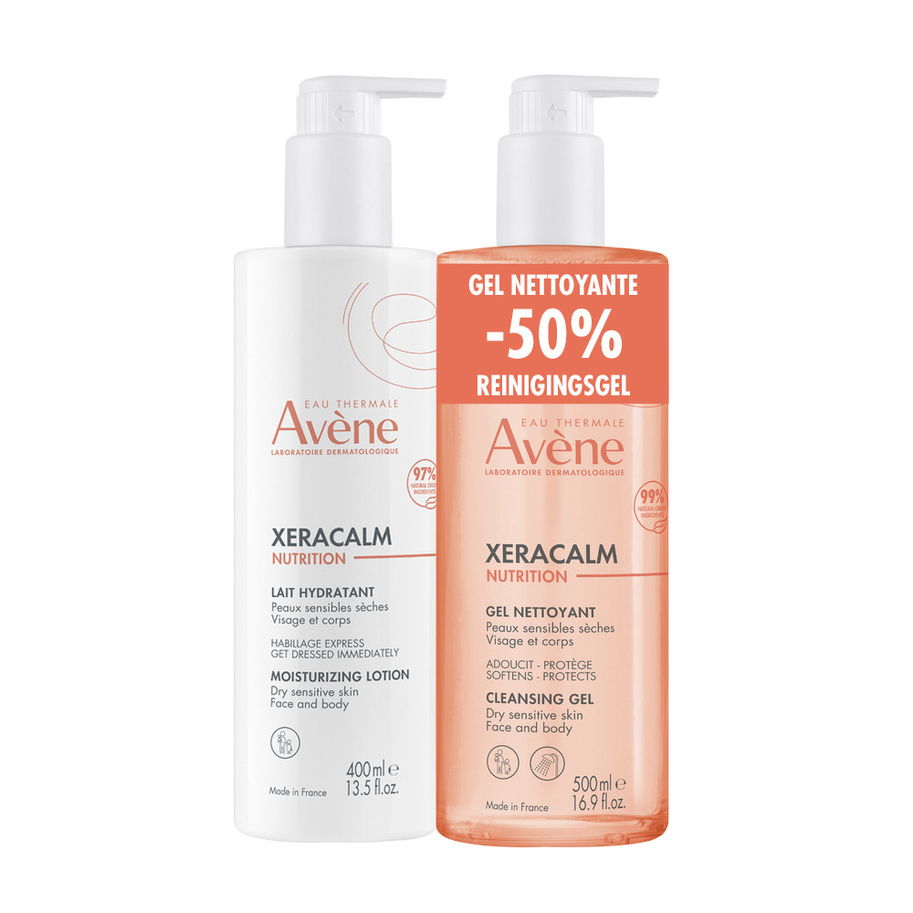 Avène Xeracalm Hydraterende Melk 400ml + Xeracalm Reinigingsgel 500ml Promo