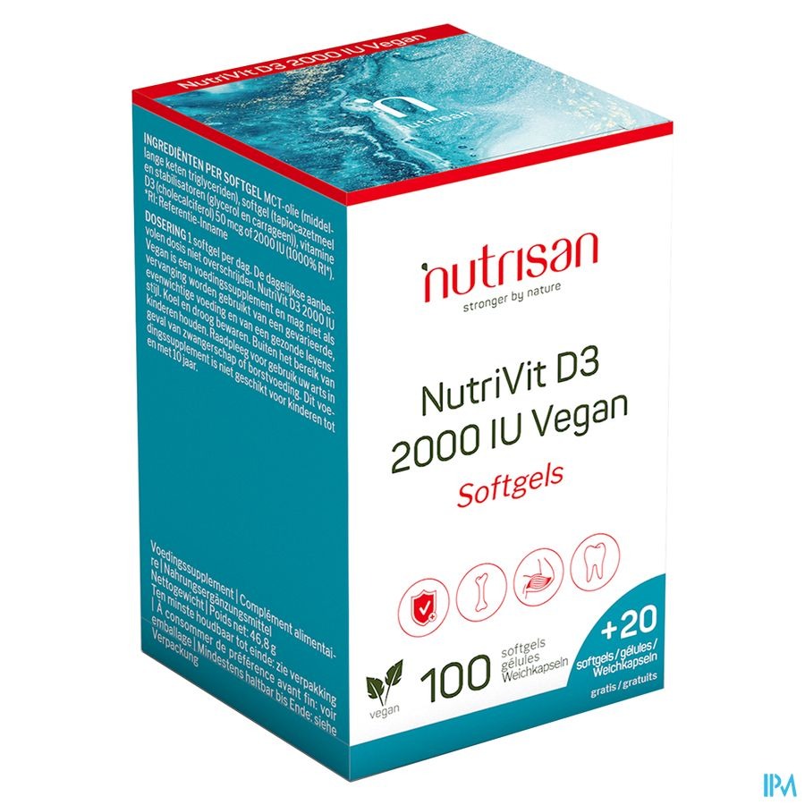 Nutrisan Nutrivit Vitamine D3 2000IU 100 + 20 Gratis Vegan Softgels