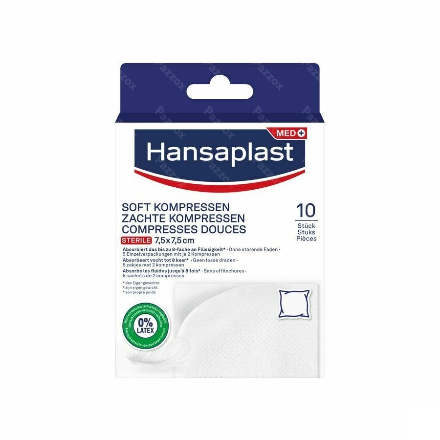 Hansaplast Soft Compress 7,5cmx7,5cm 10