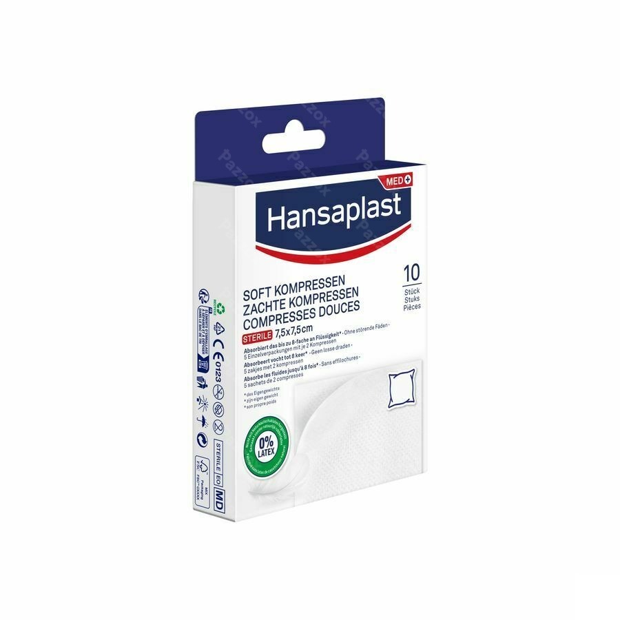 Hansaplast Soft Compress 7,5cmx7,5cm 10
