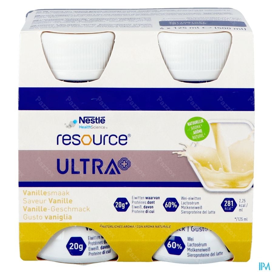Resource Ultra+ Vanillesmaak 4x125ml Nf