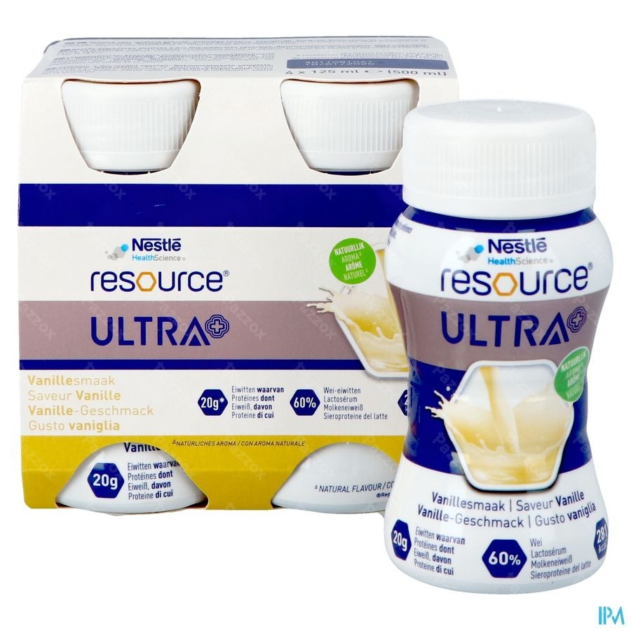 Resource Ultra+ Vanillesmaak 4x125ml Nf
