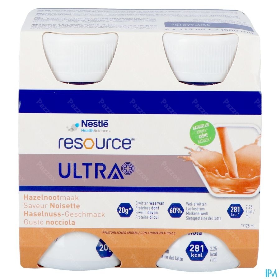 Resource Ultra+ Hazelnootsmaak 4x125ml