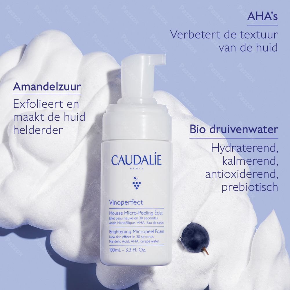 Caudalie Vinoperfect Micro-peeling Mousse Stralende Huid 100ml