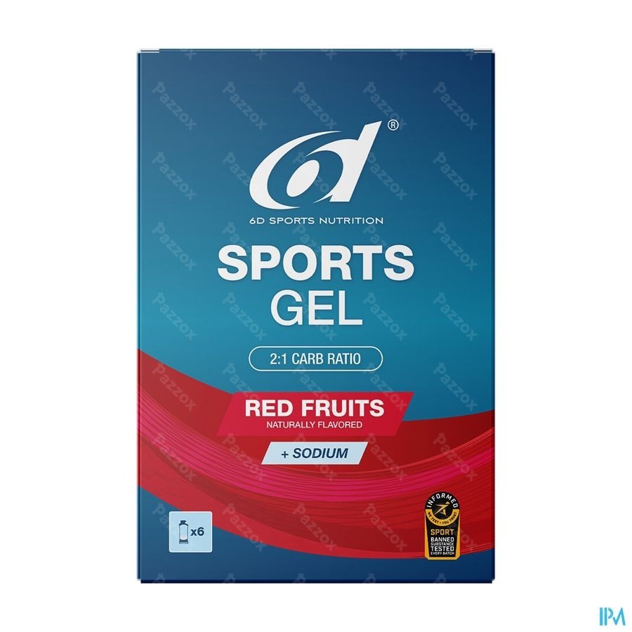 6d Sports Gel Red Fruits 6x45ml