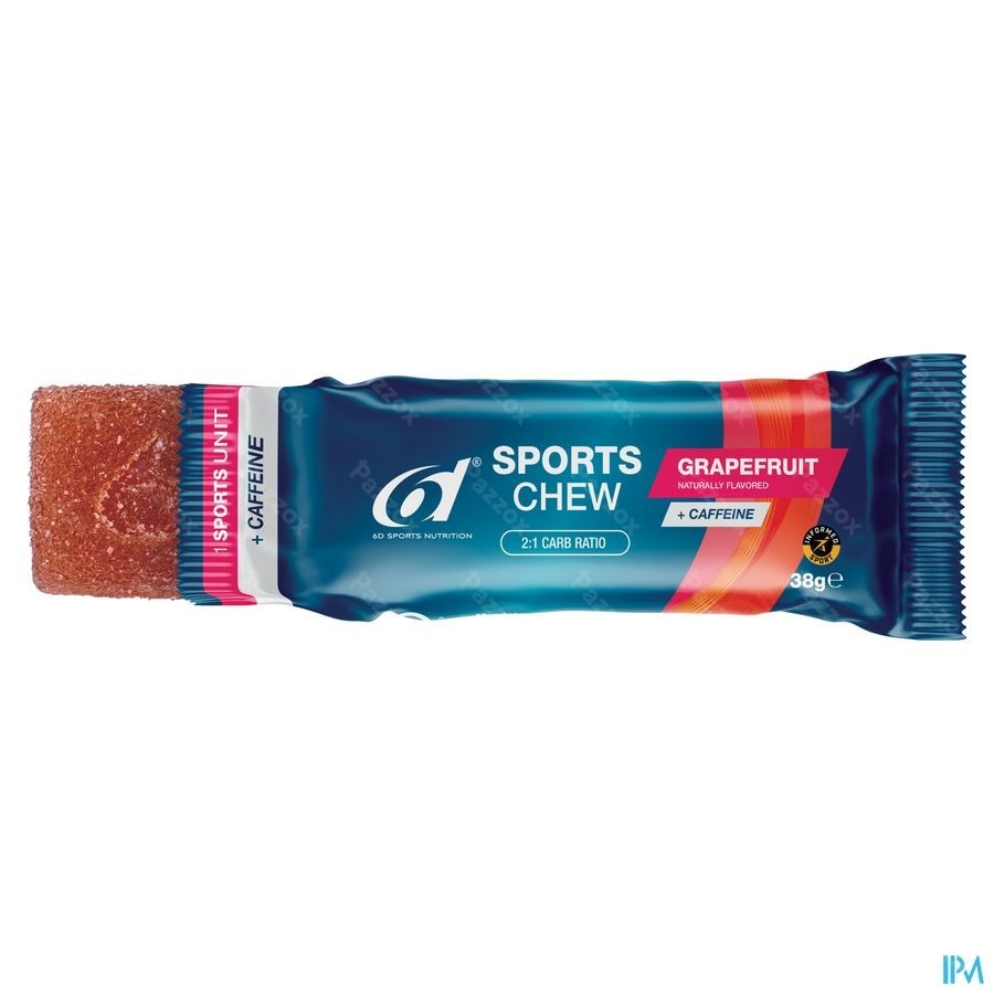 6d Sports Chew Grapefruit + Caffeine 10x38g