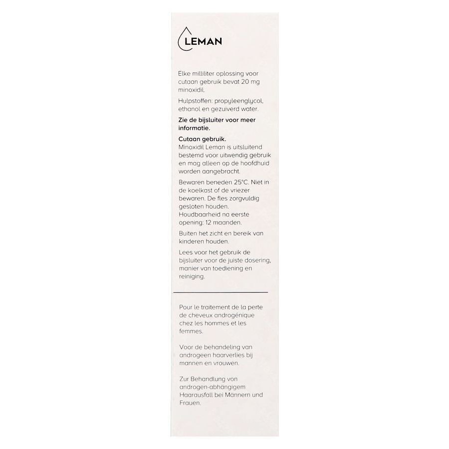 Minoxidil Leman 20mg/ml Opl Cutaan Gebruik 60ml
