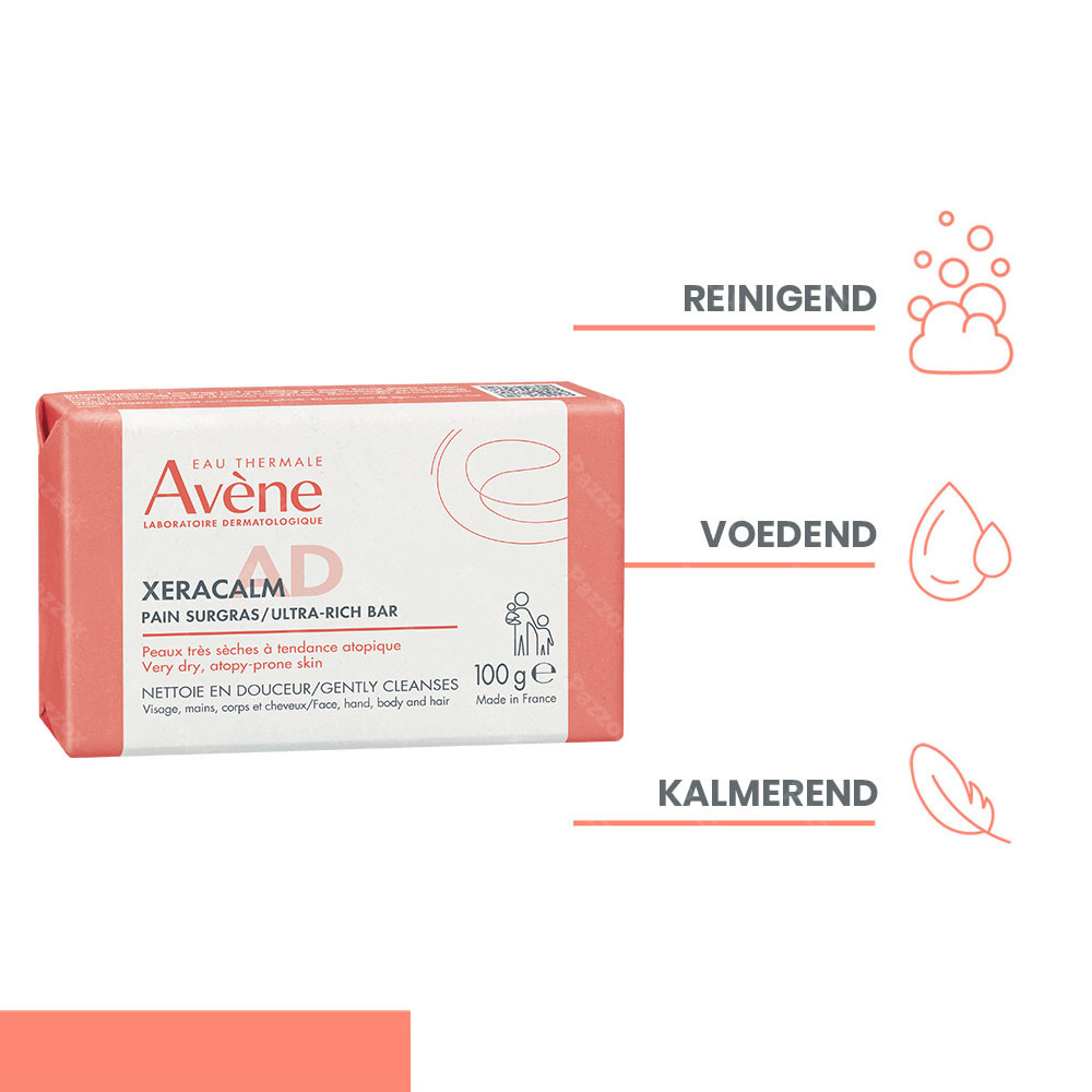 Avène XeraCalm A.D Reinigingsblokje, Droge huid met neiging tot atopie en jeuk 100g