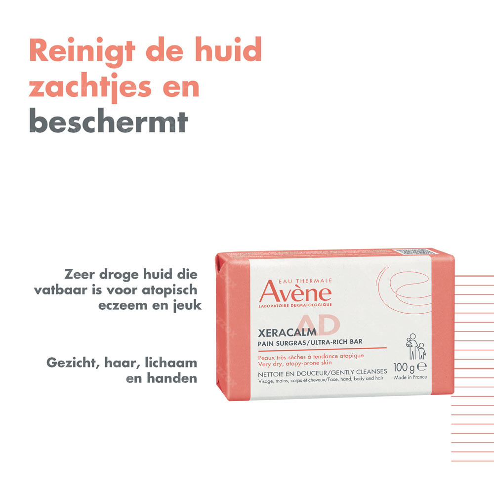 Avène XeraCalm A.D Reinigingsblokje, Droge huid met neiging tot atopie en jeuk 100g