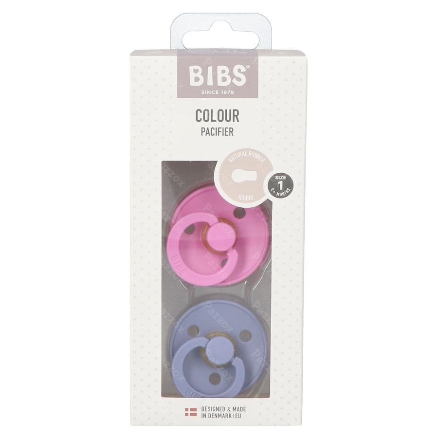 Bibs 1 Fopspeen Duo Bubblegum/peri