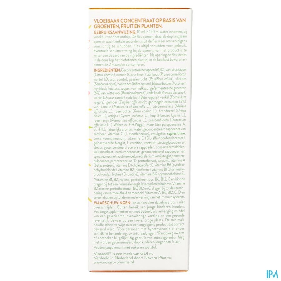 Vibracell Energy&vitality Plant.multiv.15x10ml Nf