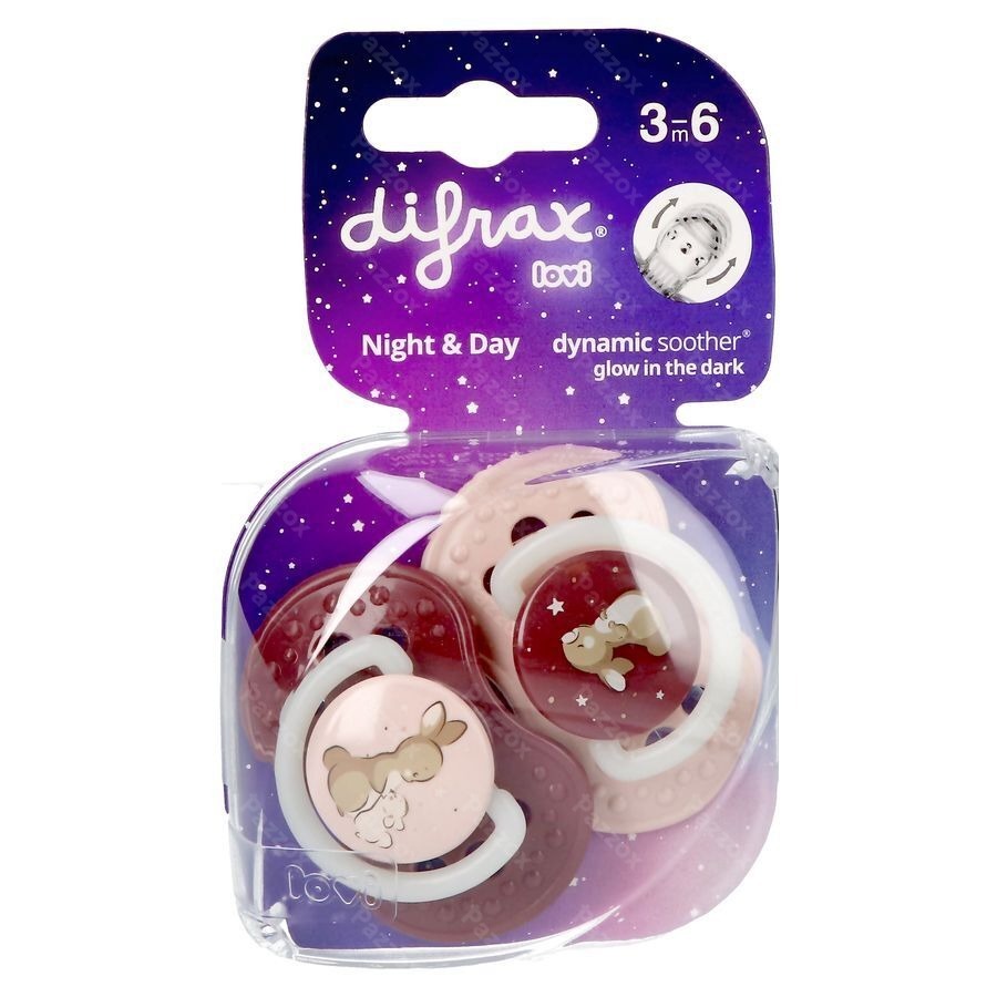 Difrax Dynamic Fopspeen Day&night Assorti 3-6m 2