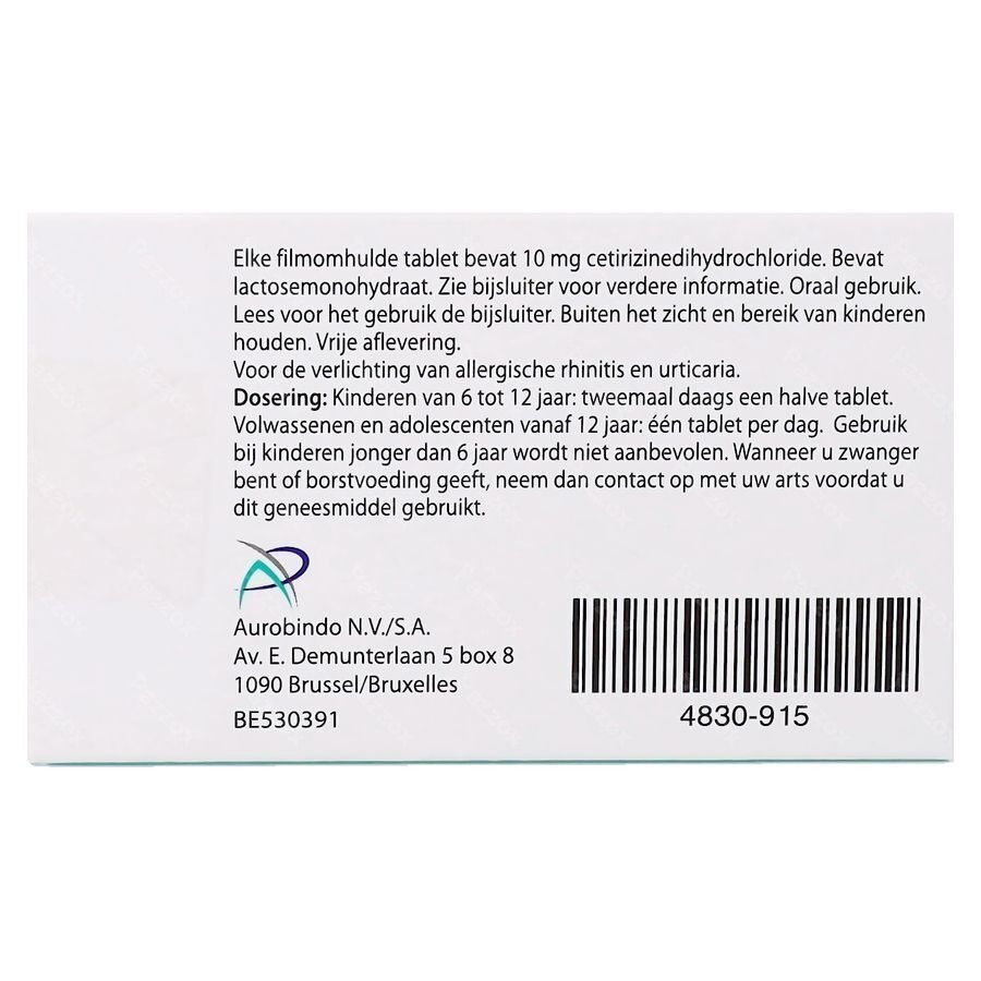 Aurobindo Ceterizin 10mg 10 Tabletten