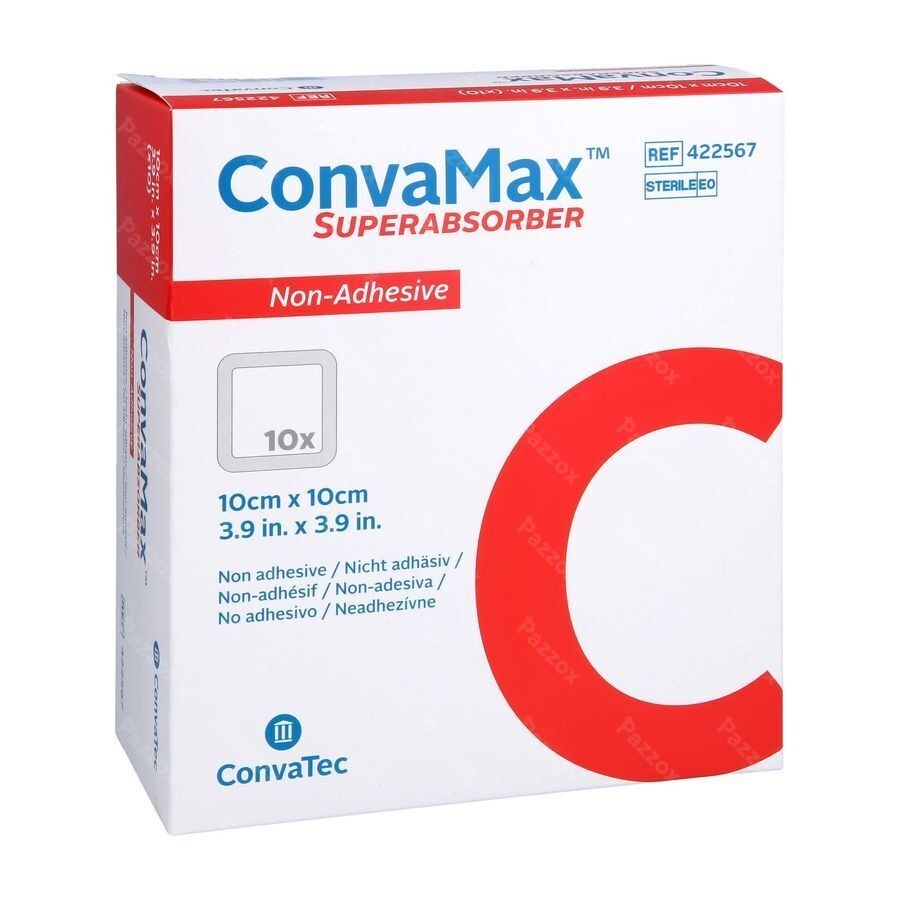 Convamax Superabsorber Niet Klevend 10cmx10cm 10 Stuks
