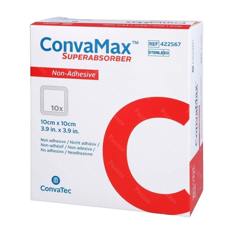 Convamax Superabsorber Niet Klevend 10cmx10cm 10 Stuks