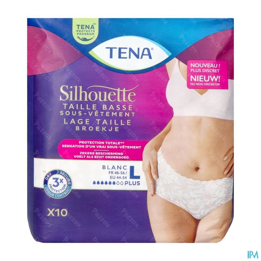 Tena Silhouette Plus Blanc Lage Taille l 10 780123