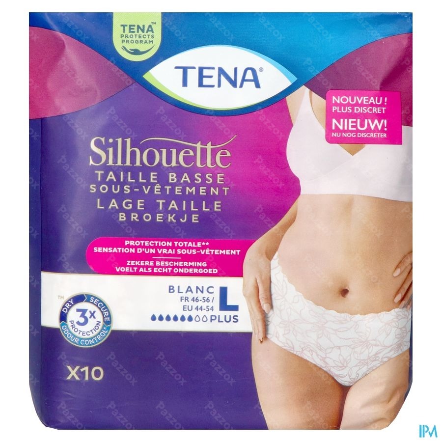 Tena Silhouette Plus Blanc Lage Taille l 10 780123