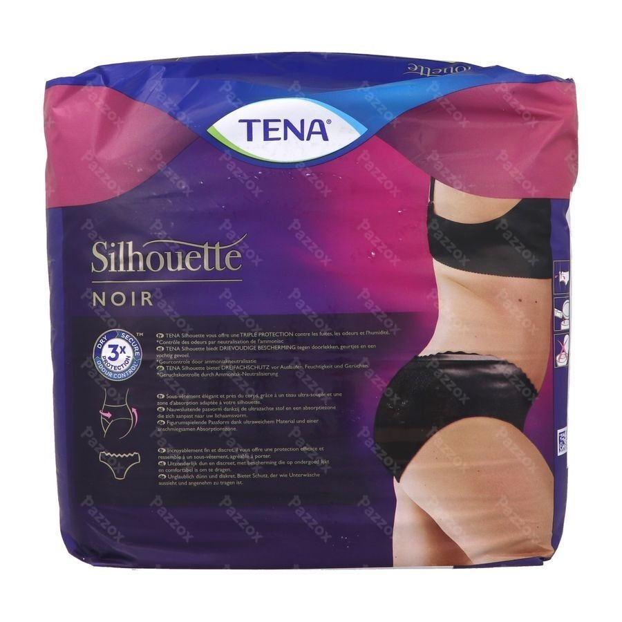Tena Silhouette Plus Noir Lage Taille M 12 780203