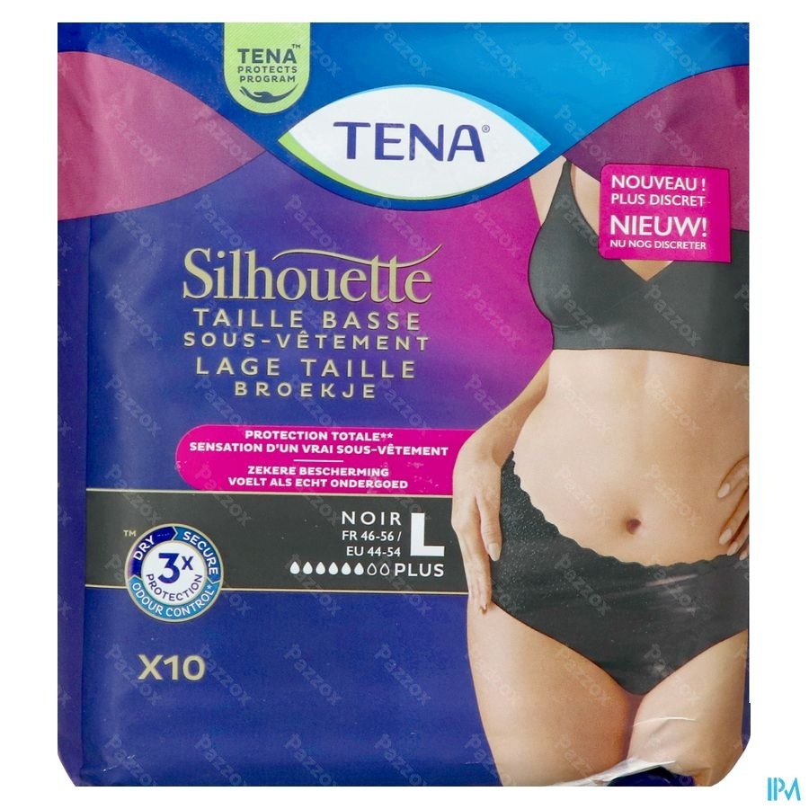 Tena Silhouette Plus Noir Lage Taille l 10 780223