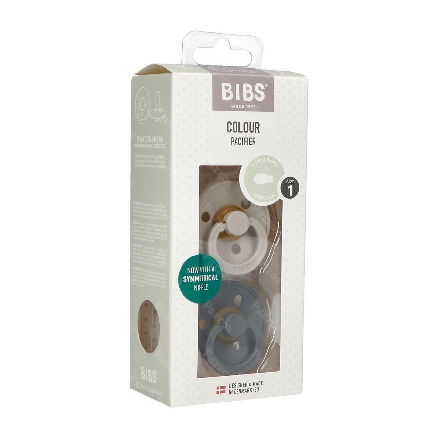 Bibs 1 Fopspeen Symmetric Duo Sand/iron 2