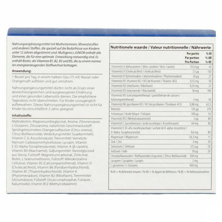 Metagenics MultiGenics Junior 30 Zakjes