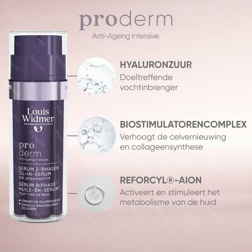 Louis Widmer Proderm Tweefasig Serum Olie-In-Serum Zonder Parfum 35ml