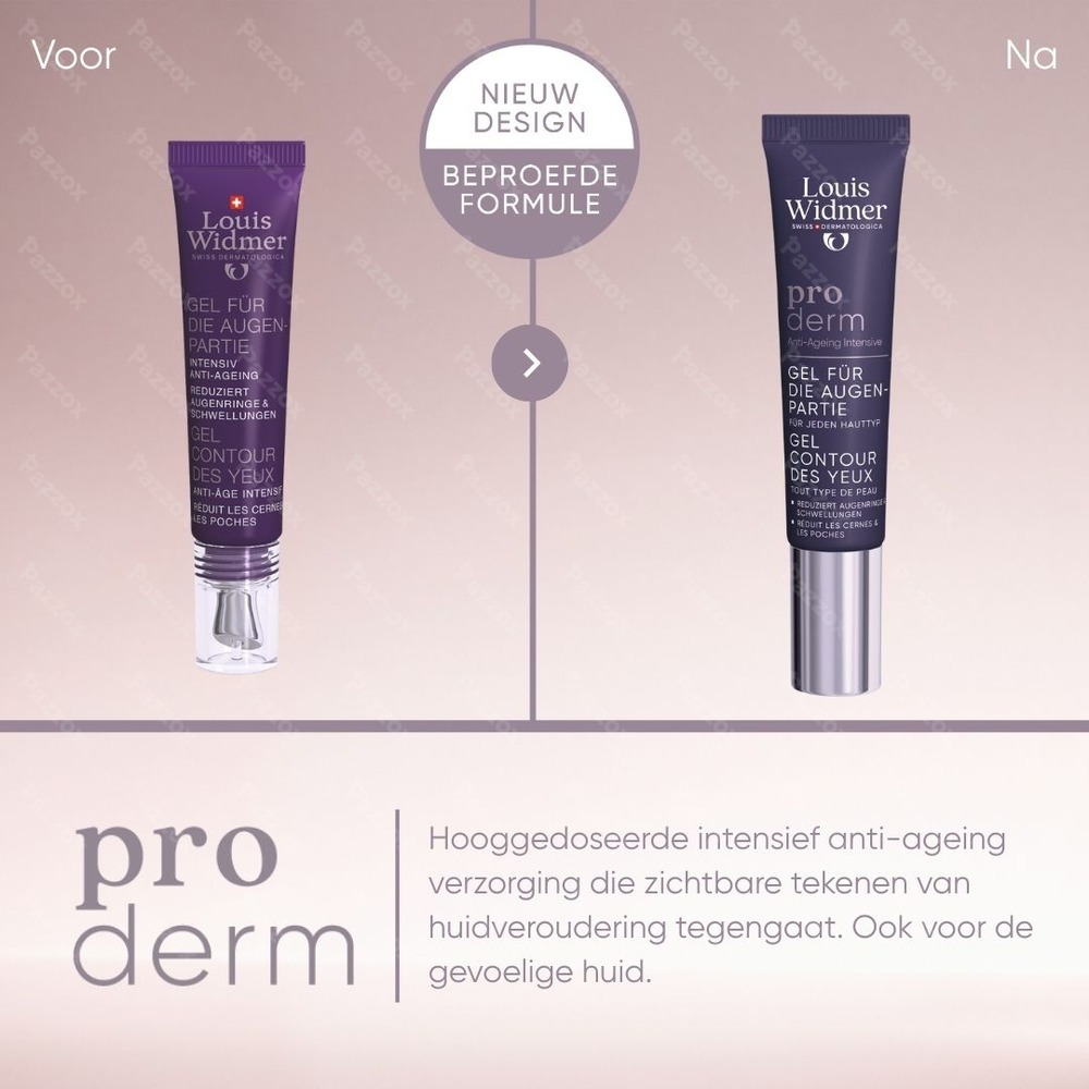 Louis Widmer Proderm Oogomtrekgel Zonder Parfum 15ml