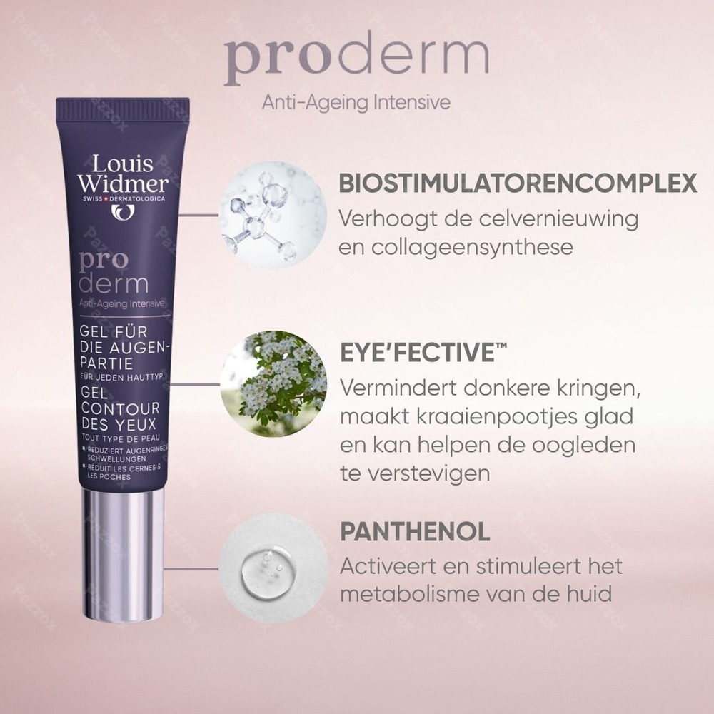 Louis Widmer Proderm Oogomtrekgel Zonder Parfum 15ml