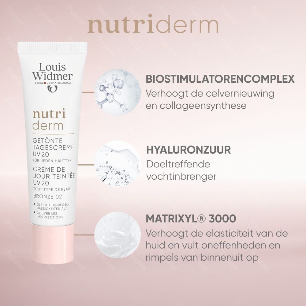 Louis Widmer Nutriderm Getinte Dagcrème Uv 20 Bronze 02 Met Parfum 30ml
