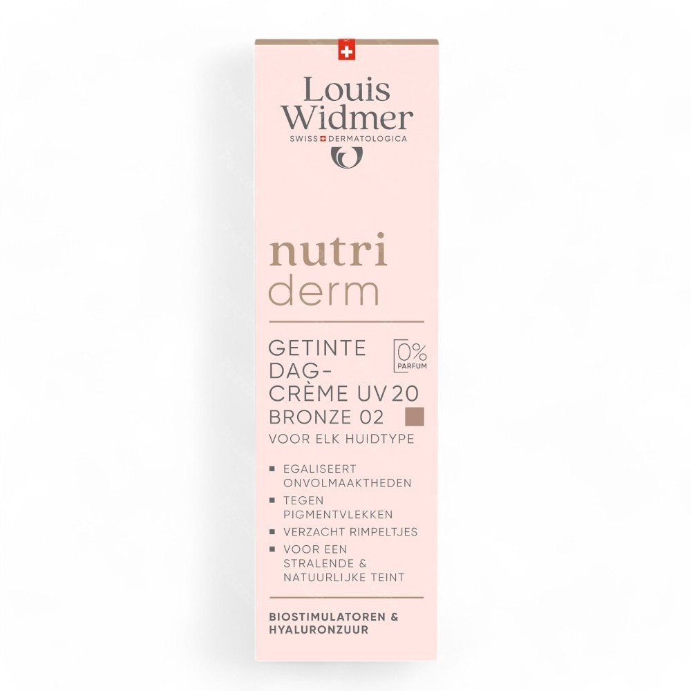 Louis Widmer Nutriderm Getinte Dagcrème Uv 20 Bronze 02 Zonder Parfum 30ml